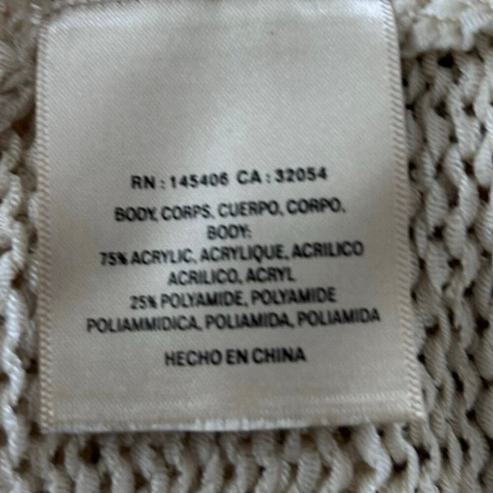 Anthropologie Pepin Crochet Fringe Knit Sweater Boho Cream Women S - Picture 7 of 8